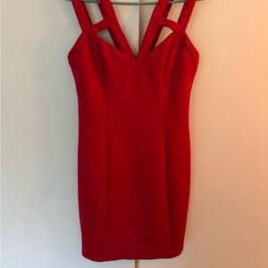 Guess Red Sleeveless Bodycon Mini Dress
